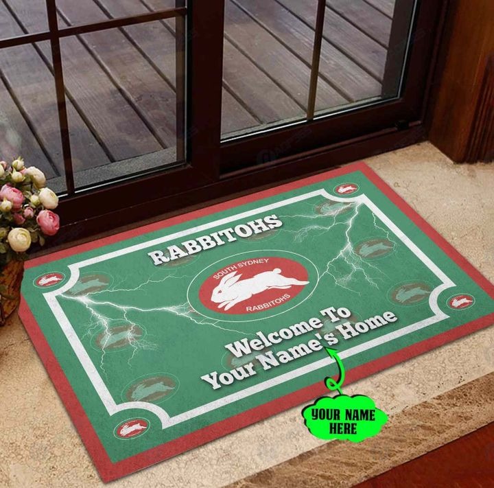 South Sydney Rabbitohs Personalized welcome to home Doormat