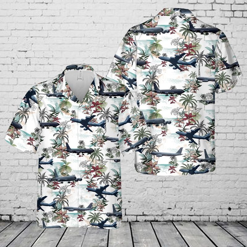 US Air Force Boeing KC 135R Hawaiian Shirt