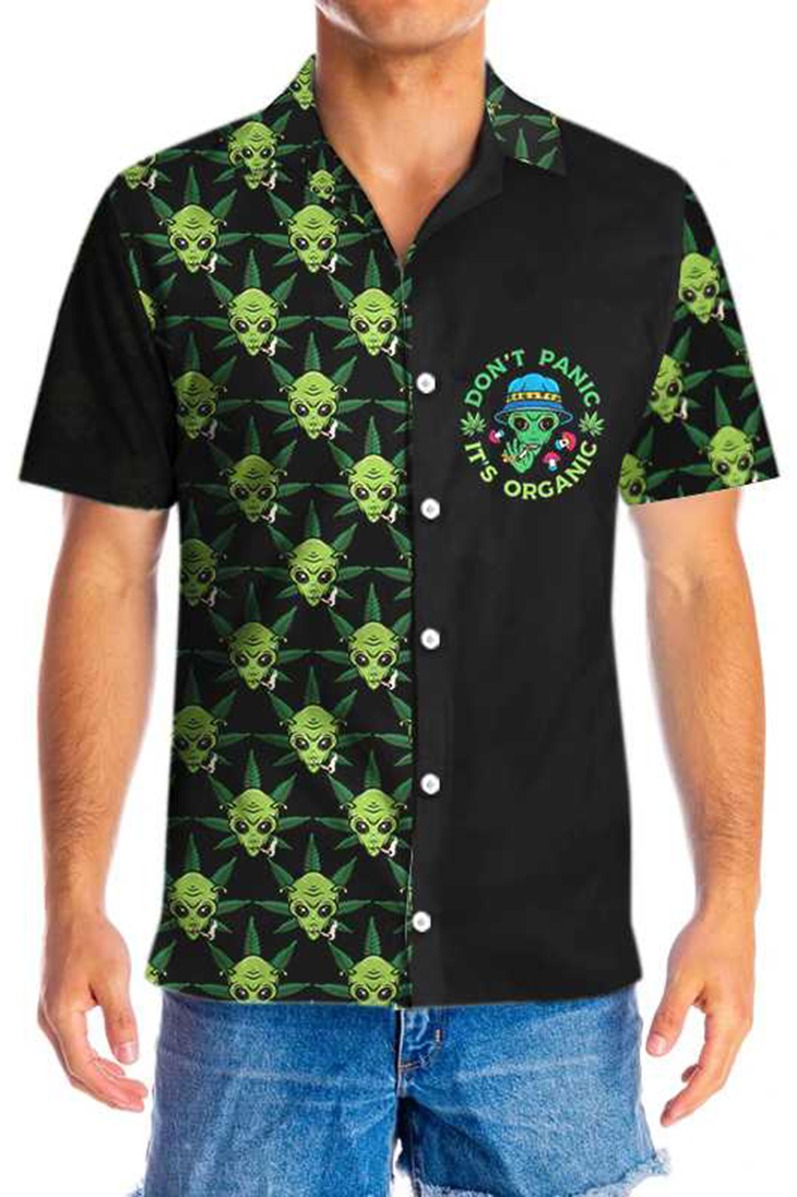 Alien Don't Panic It's Organic Hawaiian Shirt 3 Alien Dont Panic Its Organic Hawaiian Shirt1