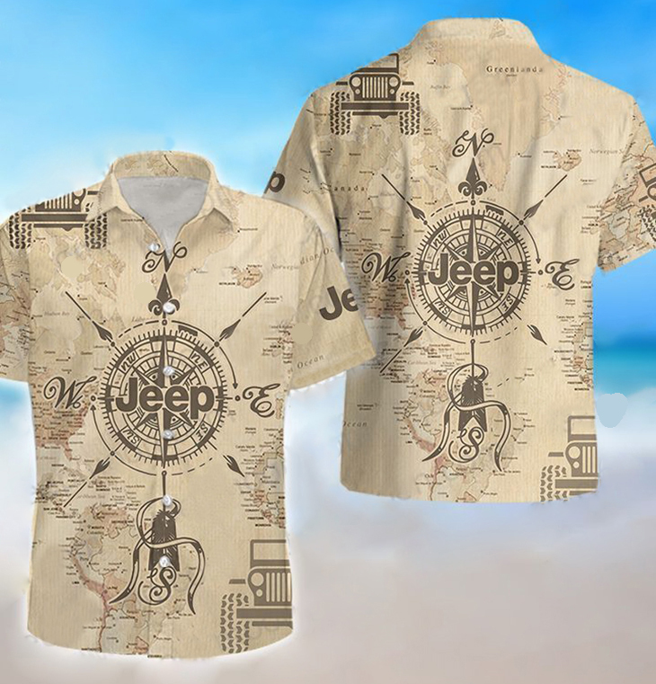 Jeep map compass hawaiian shirt 3 Jeep map compass hawaiian shirt