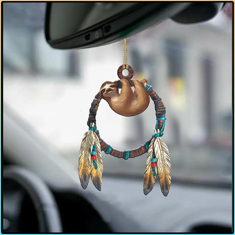 Sloth Native Circle Two Sided Ornament 1