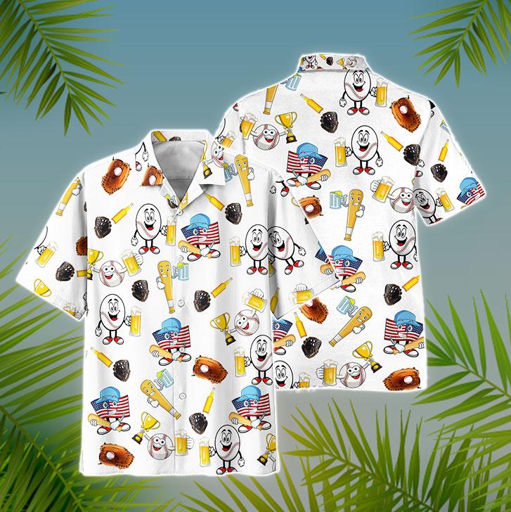 Baseball And Beer Hawaiian Shirt And Short