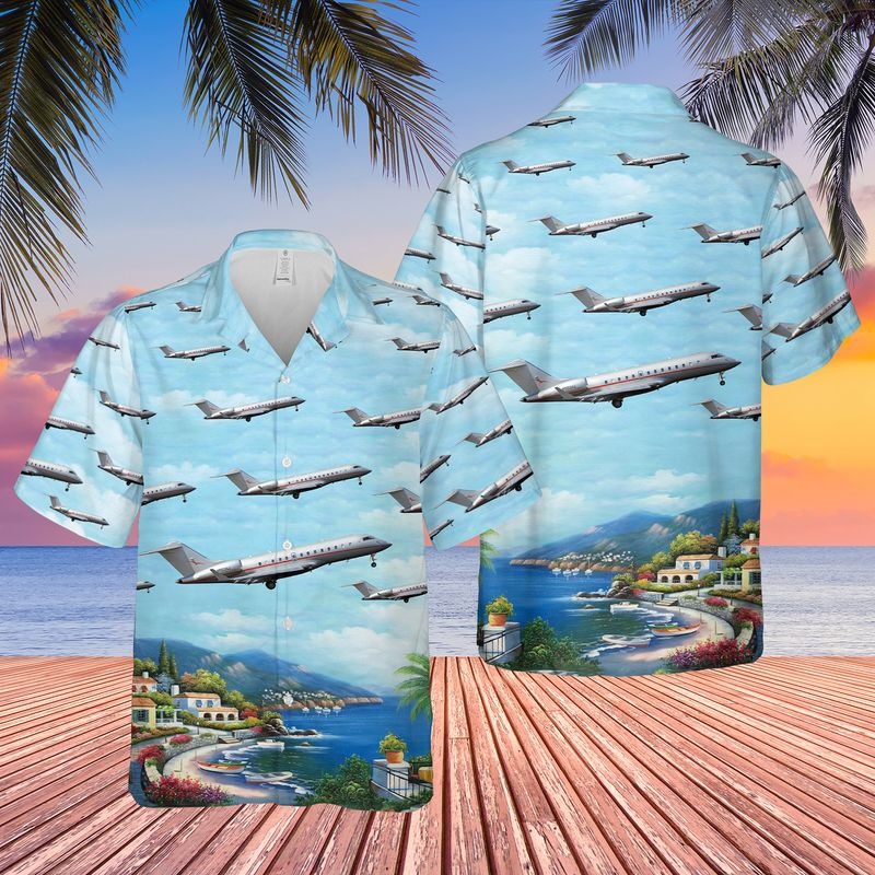 VistaJet Bombardier BD 700 1A11 Global 5000 Hawaiian Shirt