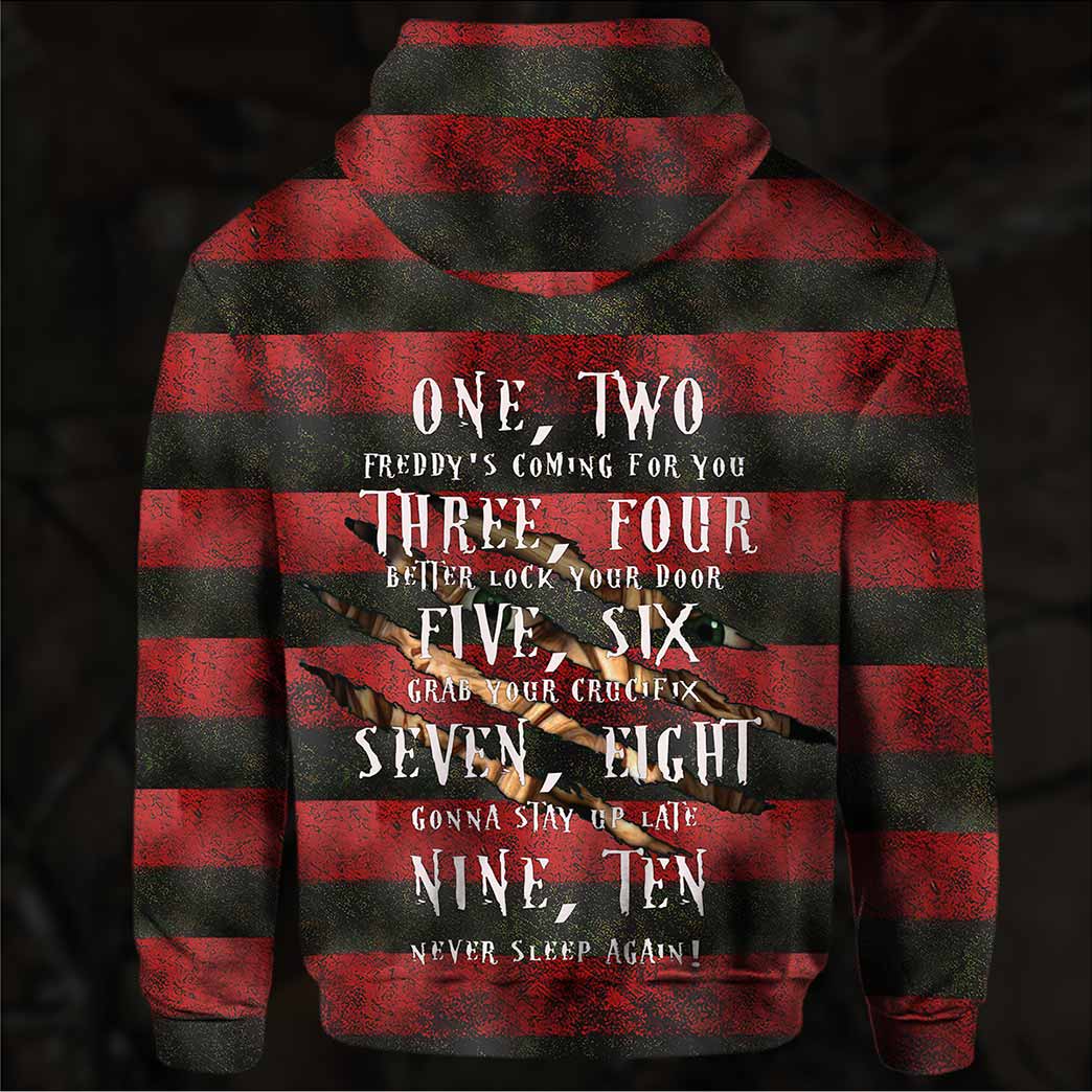 Freddy krueger Sweet Dreams one two Freddie coming to you 3d Hoodie 4 30 Freddy krueger Sweet Dreams one two Freddie coming to you 3d Hoodie 3