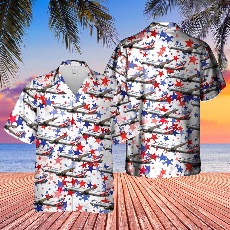 26 US Airlines Boeing 787 9 Dreamliner 4th of July Hawaiian Shirt 1