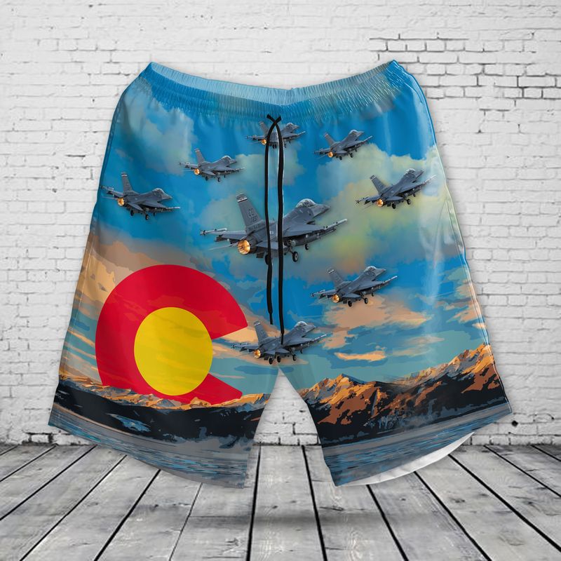 US Air Force Colorado Air National Guard 140th Wing F-16 Falcon Hawaiian Shirt And Short 3 23 US Air Force Colorado Air National Guard 140th Wing F 16 Falcon Hawaiian Shirt And Short 2