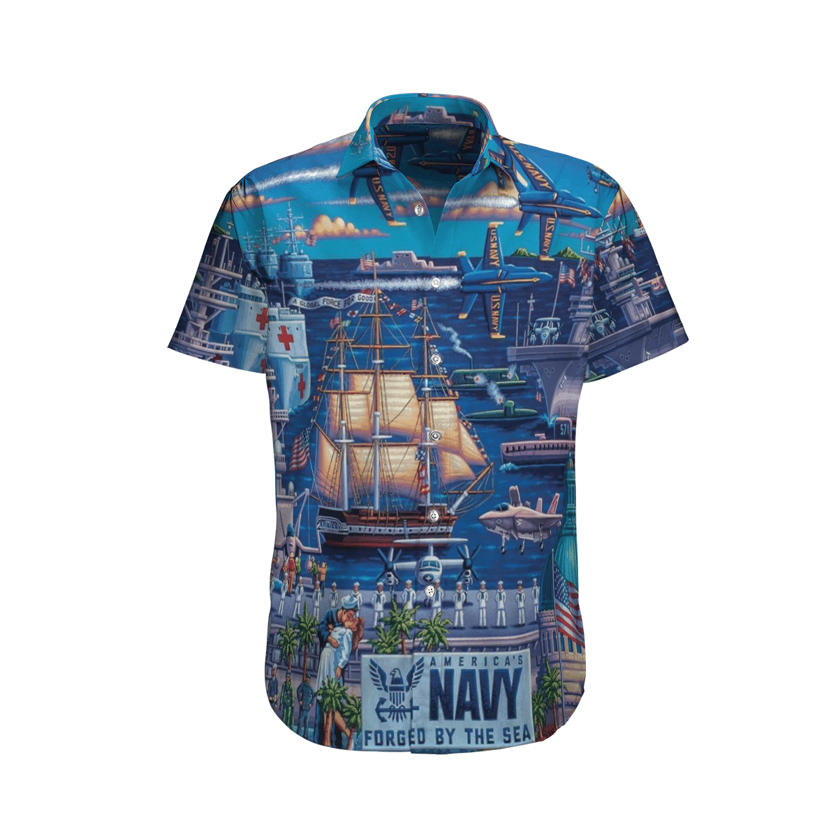 US Navy forget by the sea Hawaiian shirt and beach short 3 US Navy forget by the sea Hawaiian shirt 2
