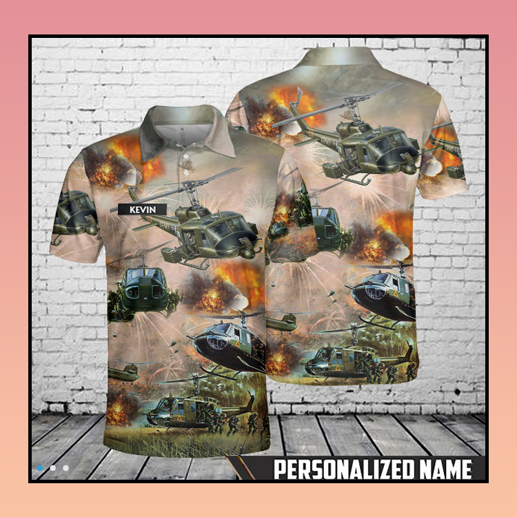 Custom Name United States Army Huey Helicopter Polo Shirt - LIMITED EDITION 4 6 Custom Name United States Army Huey Helicopter Polo Shirt 3