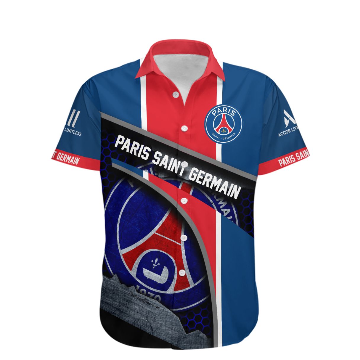 Paris Saint Germain Hawaiian shirt 2 Paris Saint Germain Hawaiian shirt 1