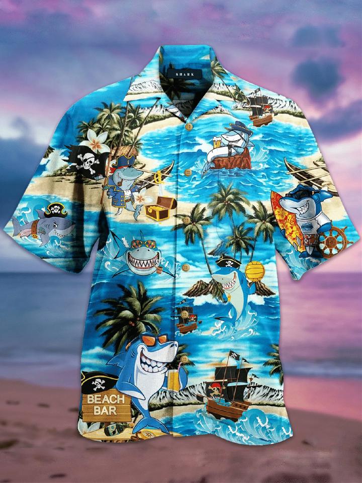 1 Pirate Shark hawaiian shirt 1 1