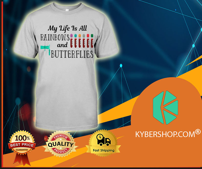 Phlebotomist My Life Is Rainbows And Butterflies Shirt 1 Black Cat House Blend Dark Roast Poster