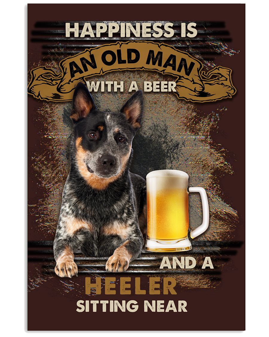 16 Heeler Sitting near old man Gift for you Vertical Poster 1