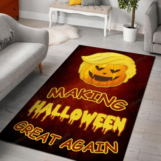 16 Trump Pumpkin Making Halloween Great Again Rug 2