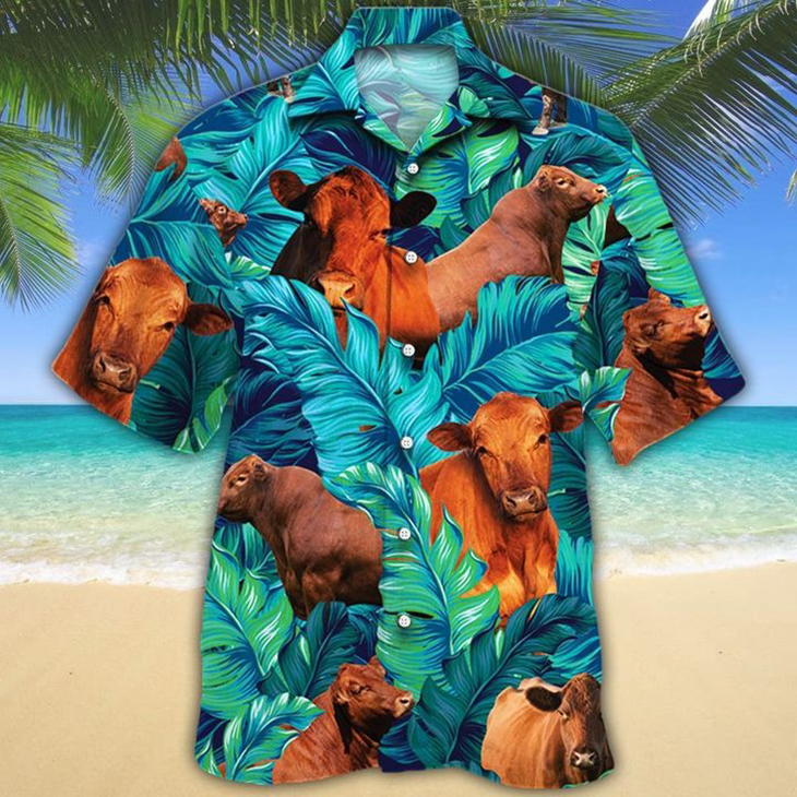 Red Angus Cattle Lovers Hawaiian Shirt
