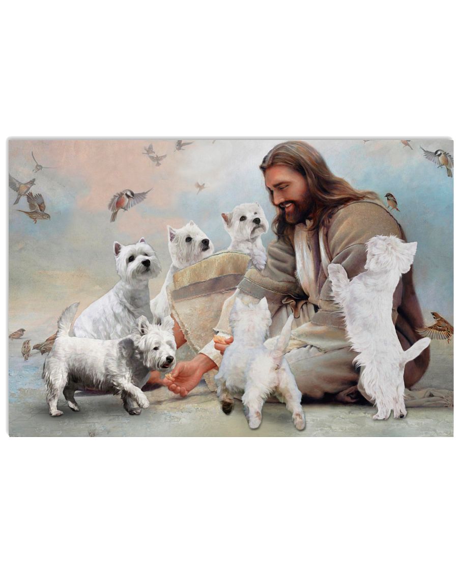 18 God surrounded by Westie angels Gift for you Horizontal Poster 1
