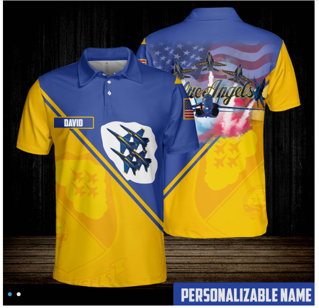 23 Blue Angels USN 4th of July Air Show Custom name Polo Shirt 1