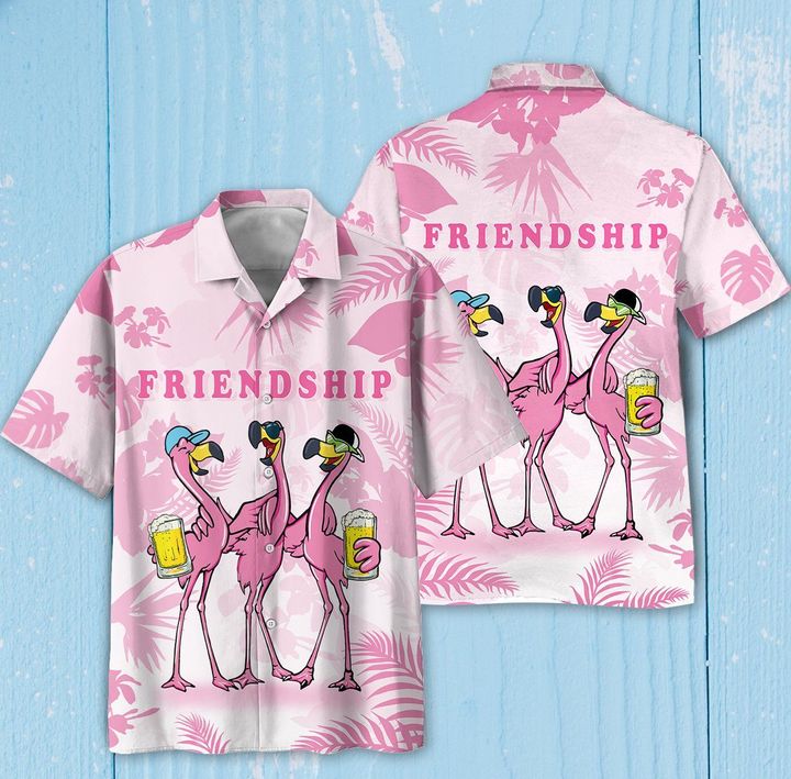 29 Friendship Flamingos Hawaiian Shirt And Short 1