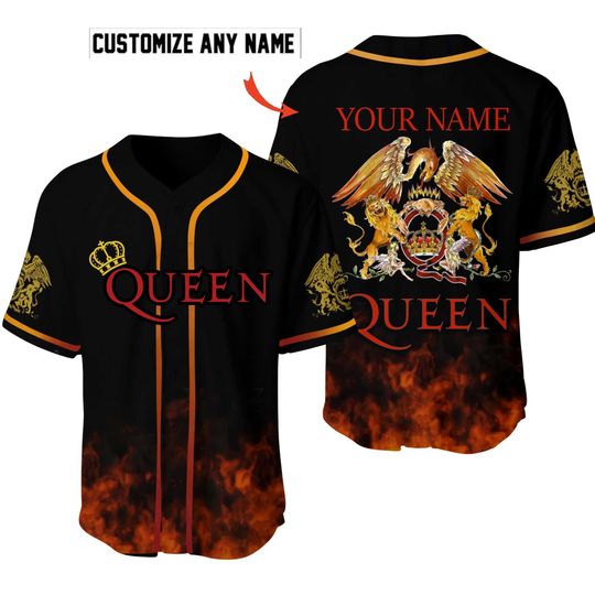 Queen Custom Name Baseball Jersey Shirt 3 17 Queen Custom Name Baseball Jersey Shirt 2