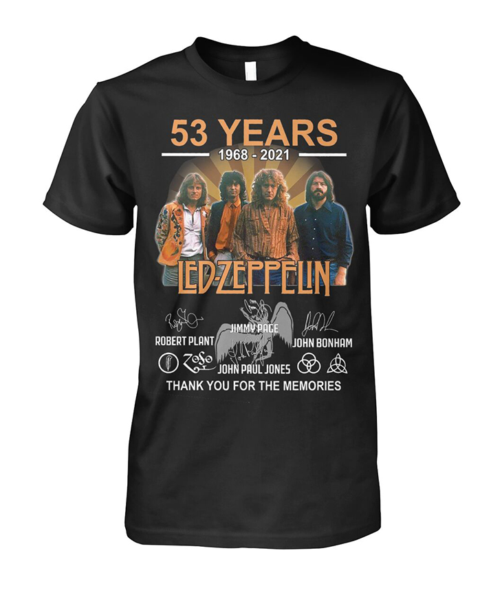 53 Years Led Zeppelin Robert Plant Jimmy Pace John Bonnam John Paul Jones Thank You For The Memories Hoodie And Shirt