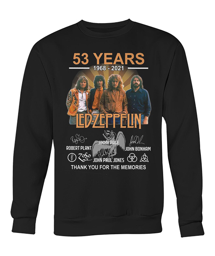53 Years Led Zeppelin Thank You For The Memories Hoodie And Shirt 5 53 Years Led Zeppelin Robert Plant Jimmy Pace John Bonnam John Paul Jones Thank You For The Memories Hoodie And Shirt3