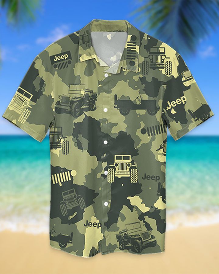 7 Jeep willy camo hawaiian shirt and short 1 1