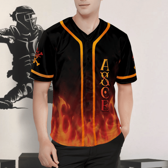 Portgas D. Ace Baseball Jersey Shirt 5 25 Portgas D. Ace Baseball Jersey Shirt 1