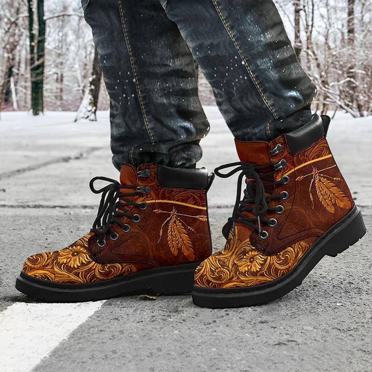 Native Printed Leather Boots4 1