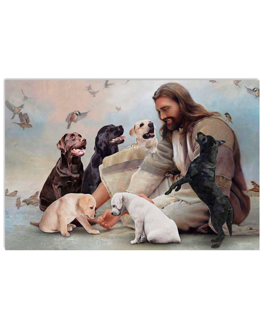 8 God surrounded by Labrador angels Gift for you Horizontal Poster 1