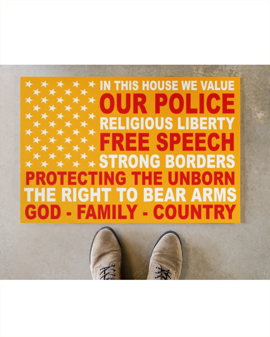 In this house we value our police religious liberty free speech doormat 6 In this house we value our police religious liberty free speech doormat 8