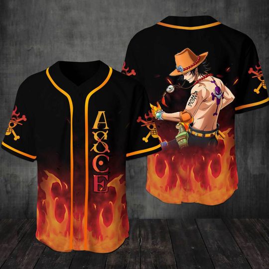25 Portgas D. Ace Baseball Jersey Shirt 1