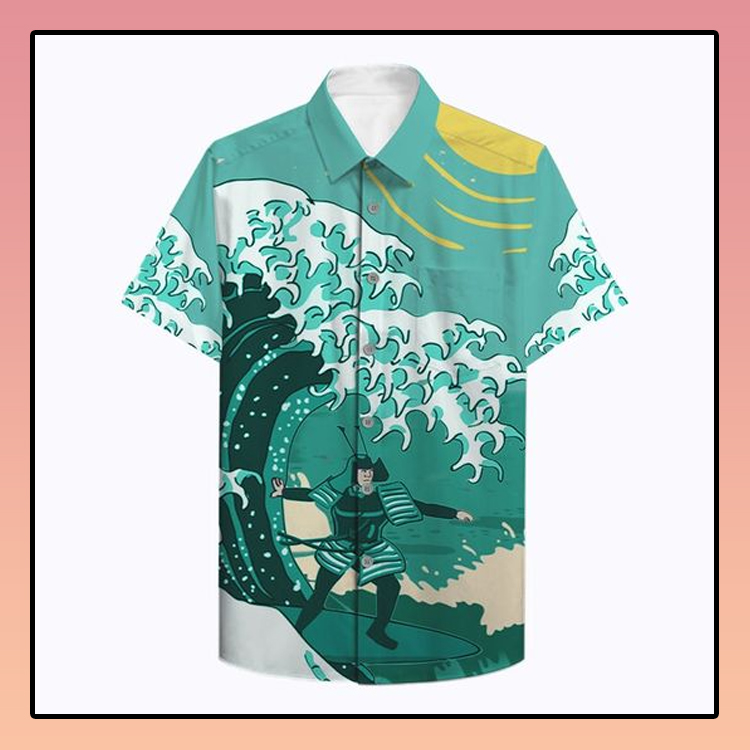 Samurai Surfing Hawaiian Shirt 2 Samurai Surfing Hawaiian Shirt1