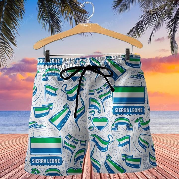 Sierra leone flag hawaiian shirt and short 2 Sierra leone flag hawaiian shirt and short 2