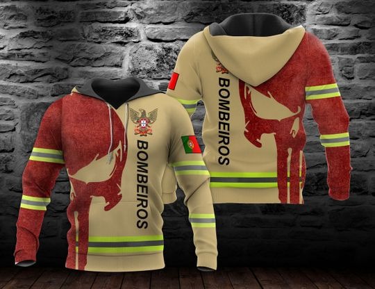 Punisher skull Portugal Bombeiros 3d hoodie