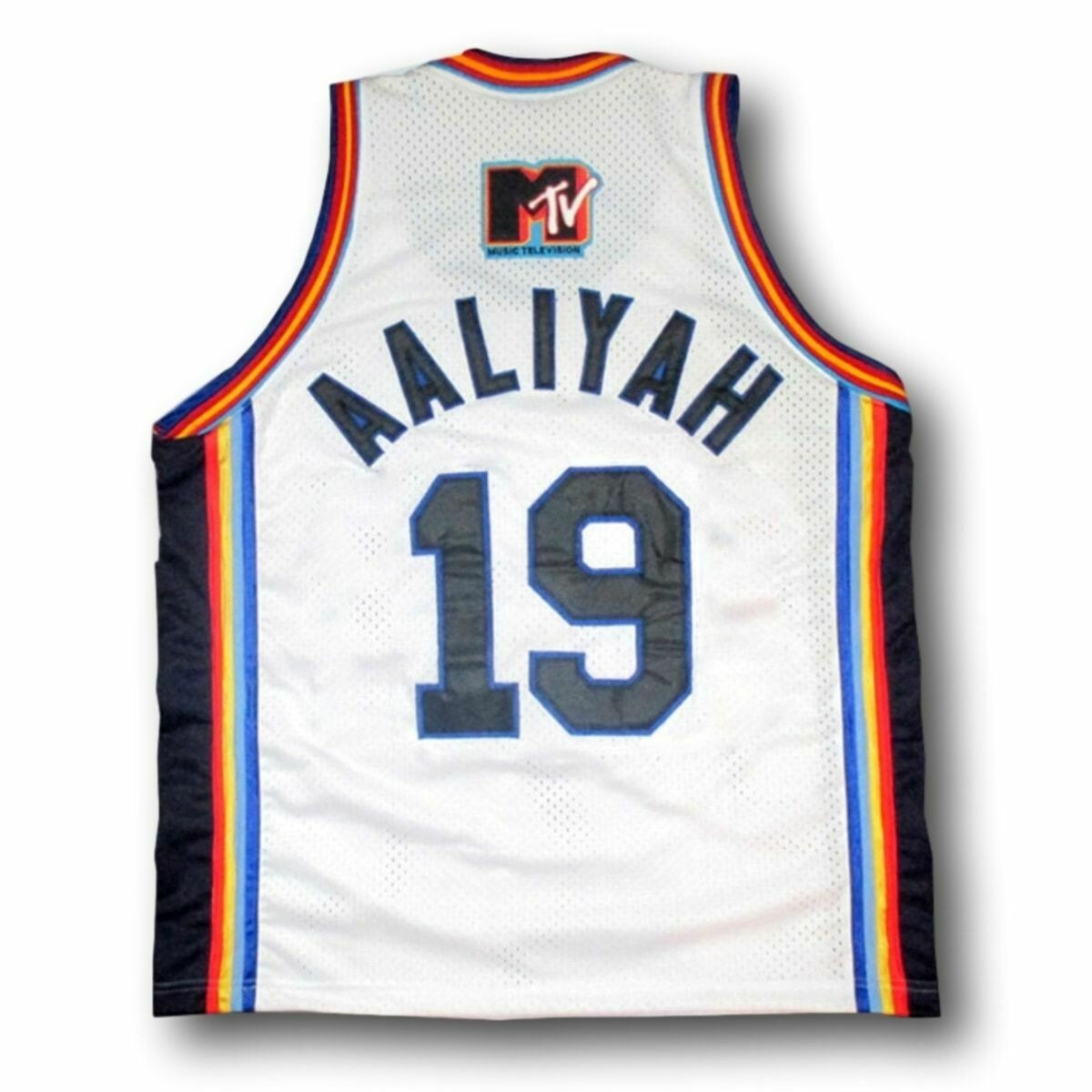 Aaliyah 19 Bricklayers Rock N Jock Basketball Jam Jersey White 2 Aaliyah 19 Bricklayers Rock N Jock Basketball Jam Jersey White