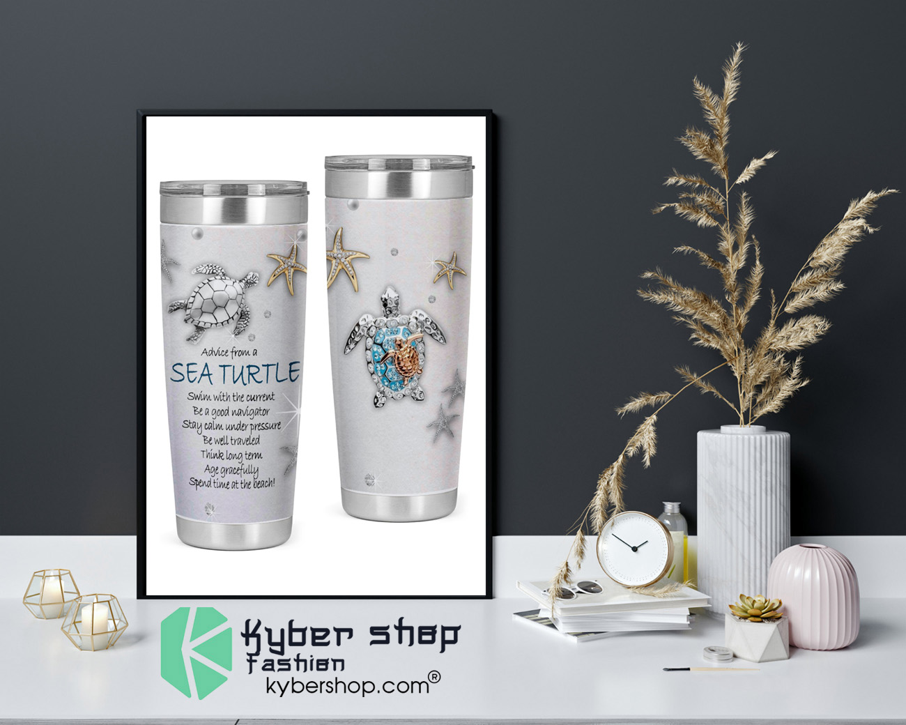 Advice from a sea turtle swim with the current be a good navigator tumbler 4