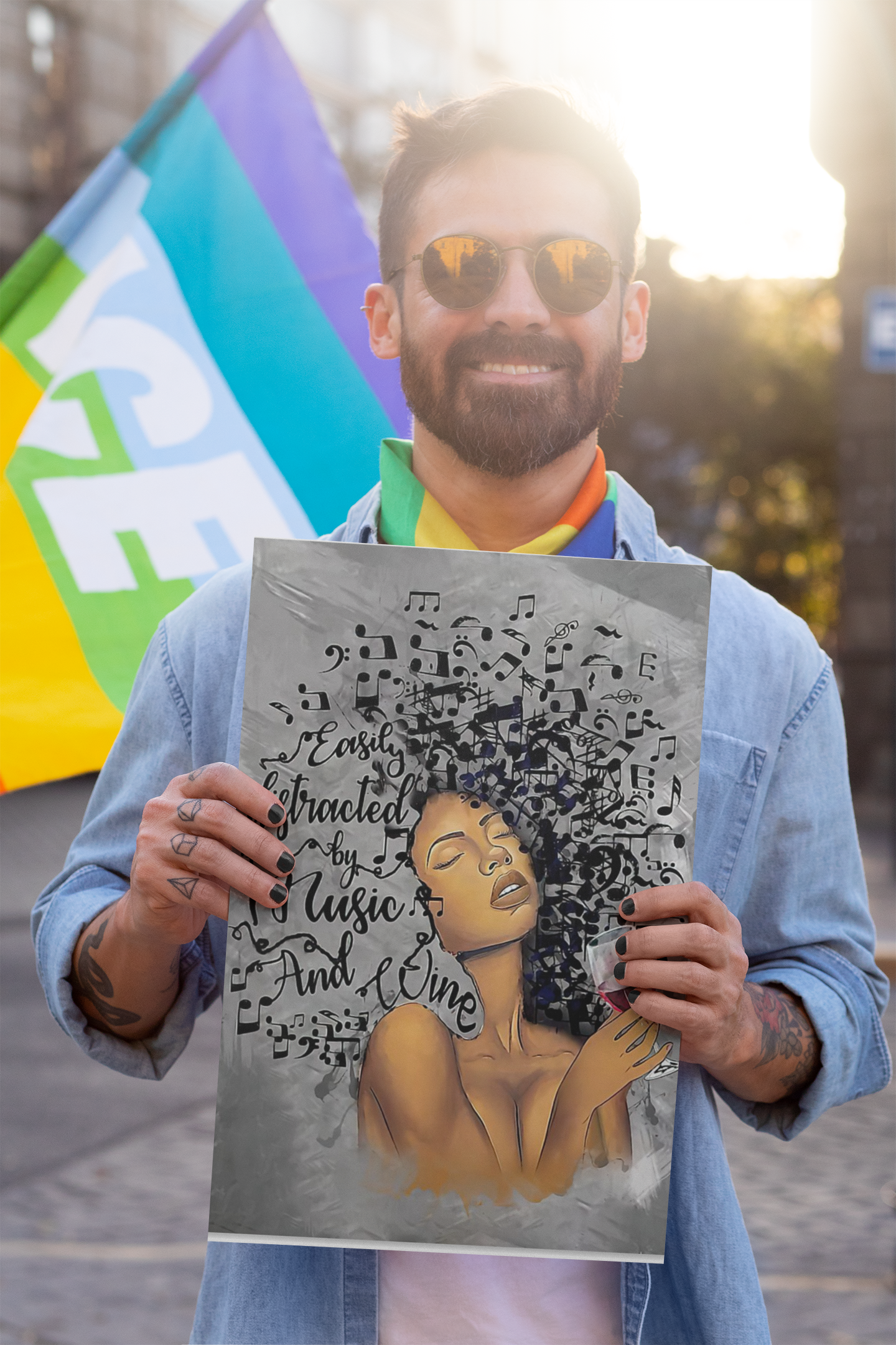 African American black girl easily distacted by music and wine poster 9 African American black girl easily distacted by music and wine poster
