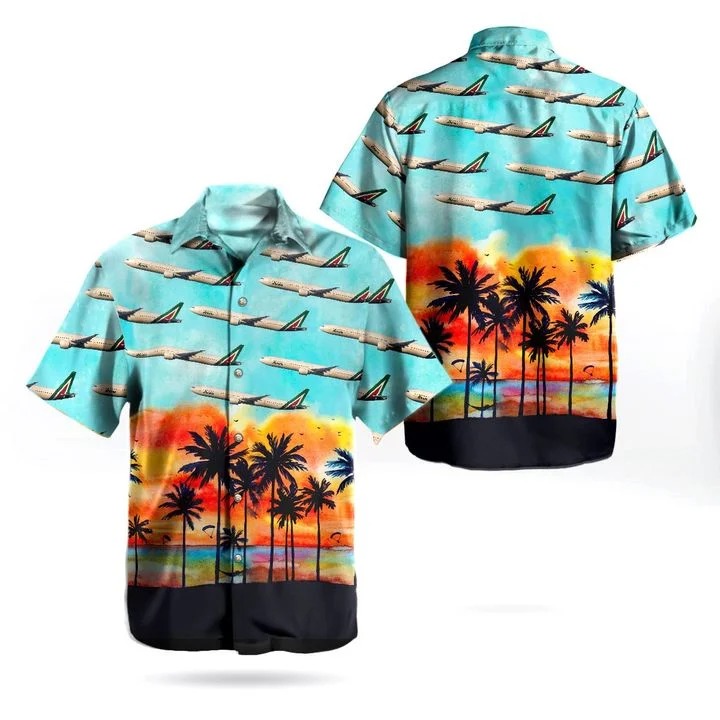Alitalia Boeing 7773q8er Hawaiian Shirt