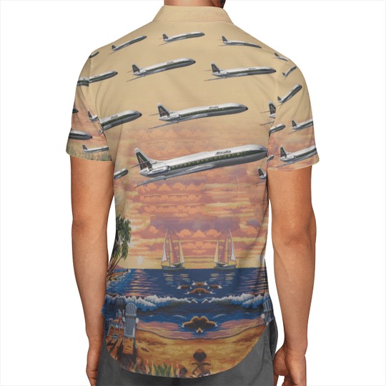 Alitalia SUD aviation caraveller hawaiian shirt 2 Alitalia SUD aviation caraveller hawaiian shirt 2