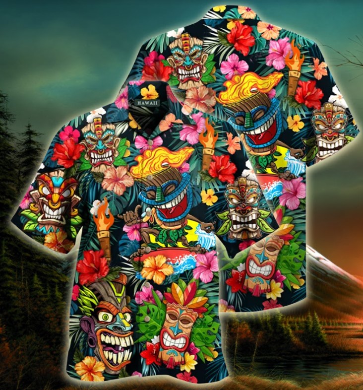 Aloha tiki tiki hawaiian shirt