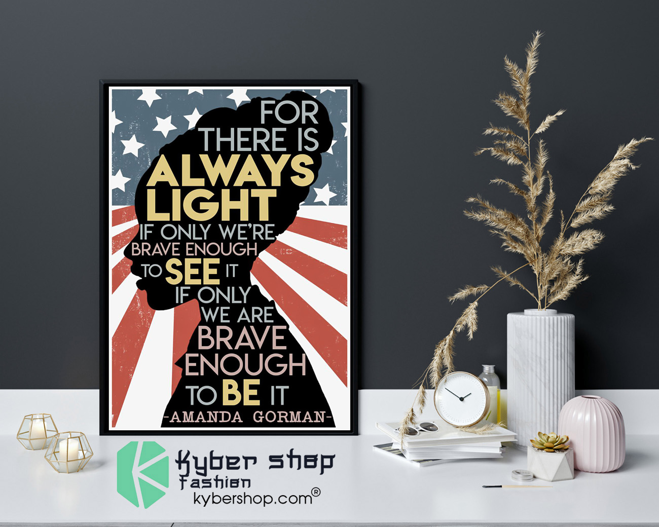 Amanda Gorman American flag the hill we climb poster 4