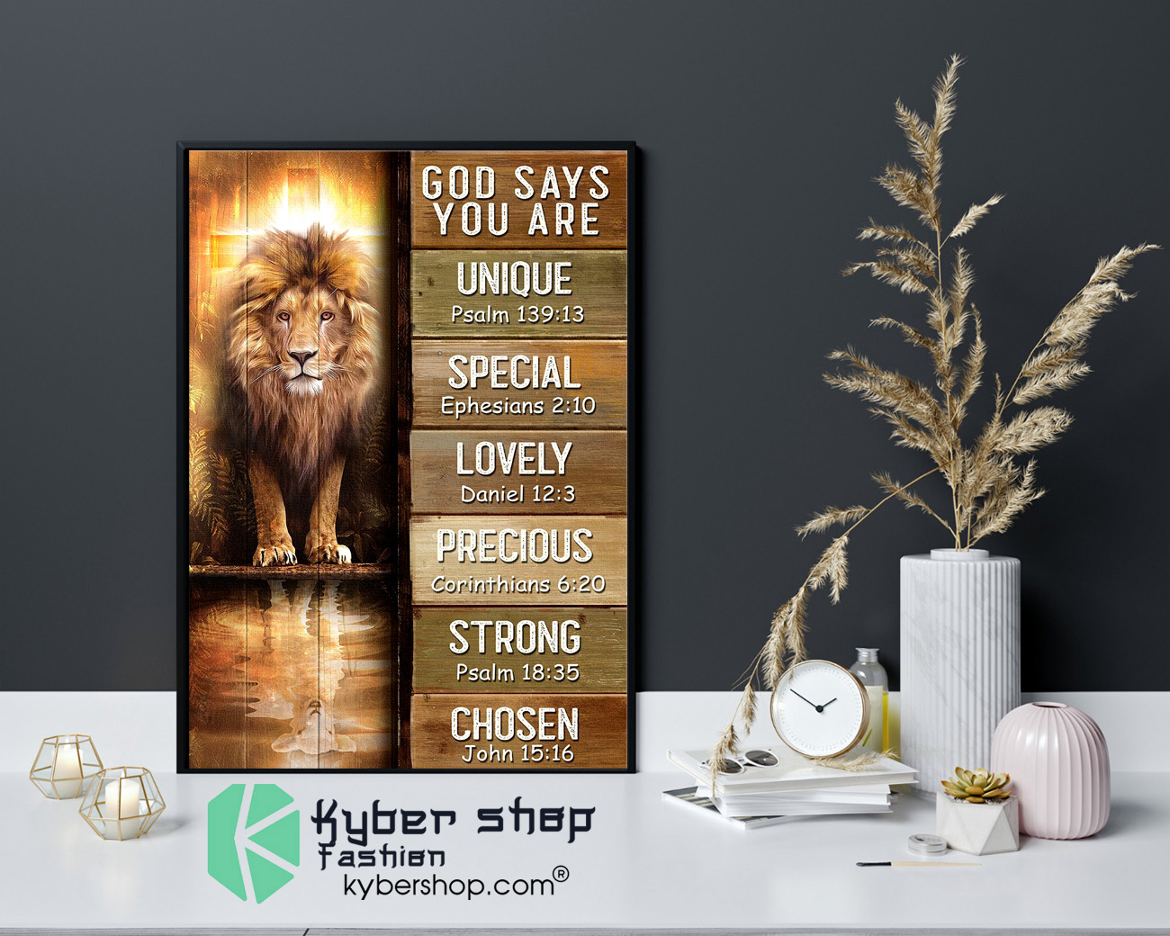 Amazing lion god says you are unique poster 4