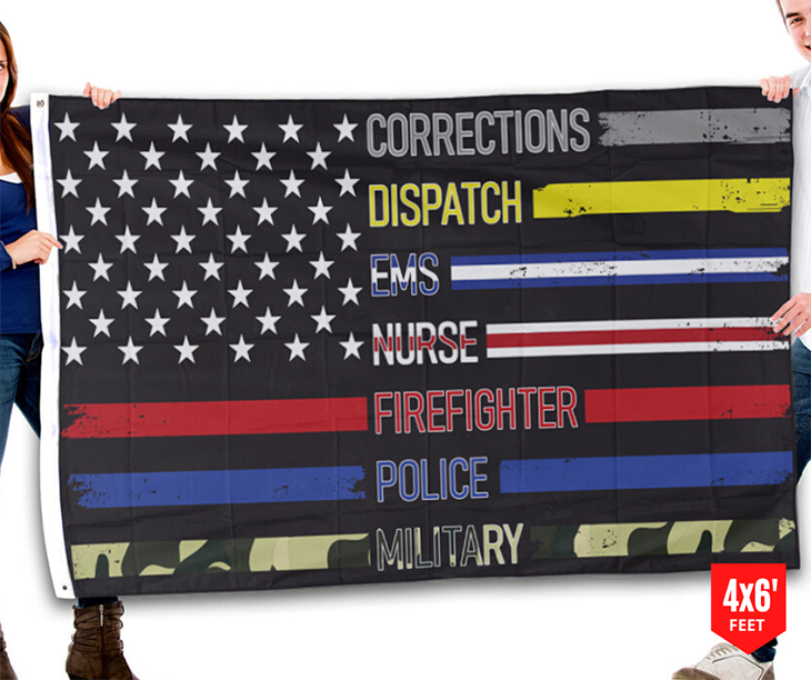 American Flag Corrections Dispatch Ems Nurse Firefighter Police Military Flag1