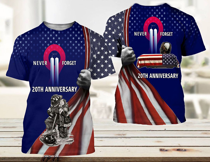 American Flag Never Forget 20th Anniversary 3d Hoodie And T Shirt4