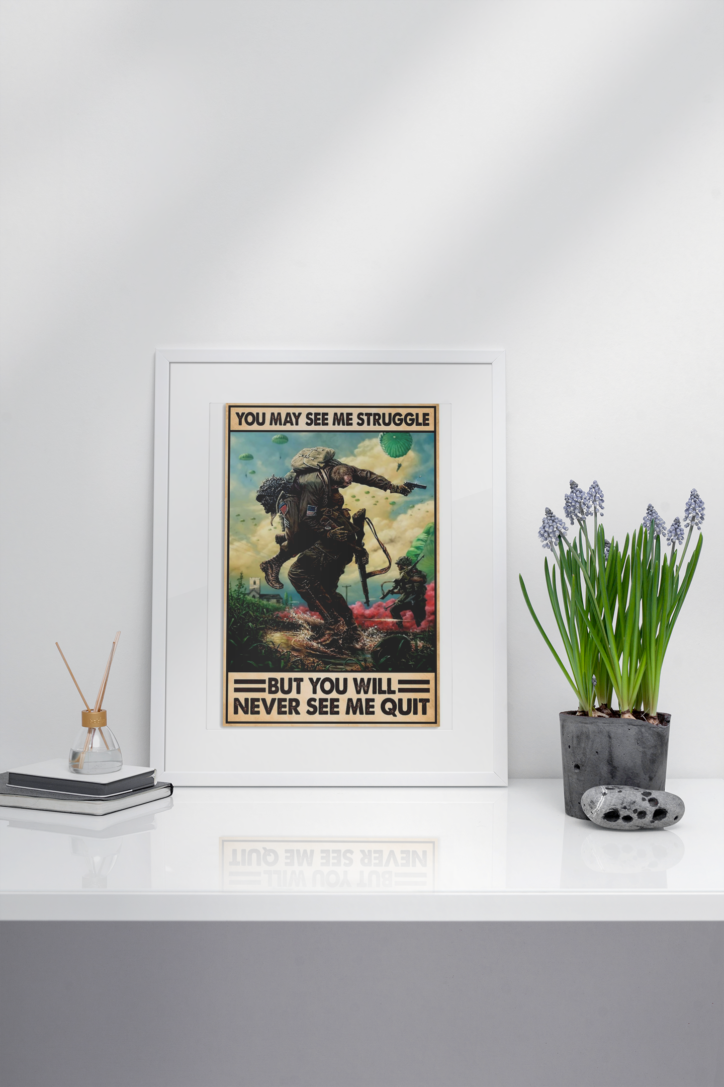 American Veteran you may see me struggle but you will never see me quit poster