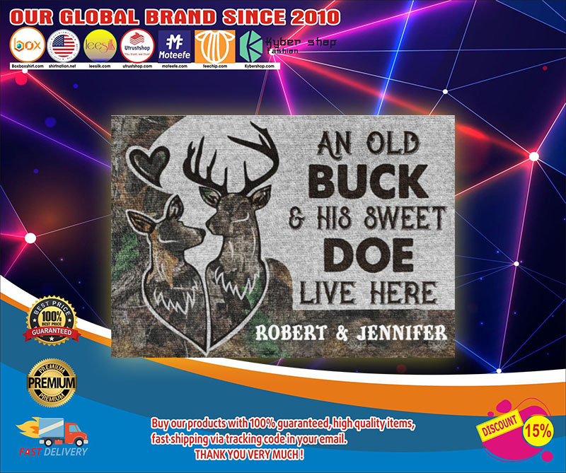 Anoldbuckandhissweetdoeliveherecustomnamedoormat