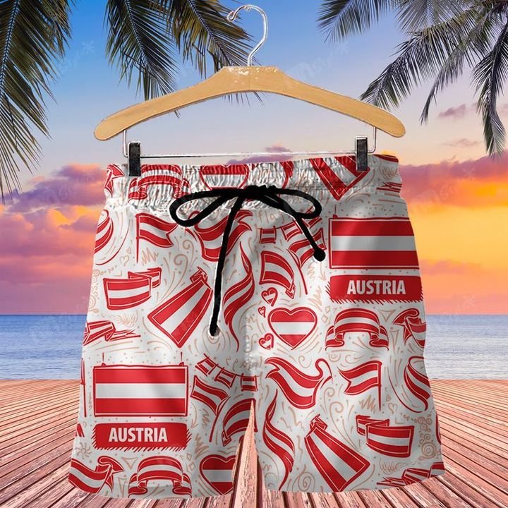 Austria flag hawaiian shirt and short 2 Austria flag hawaiian shirt and short 2