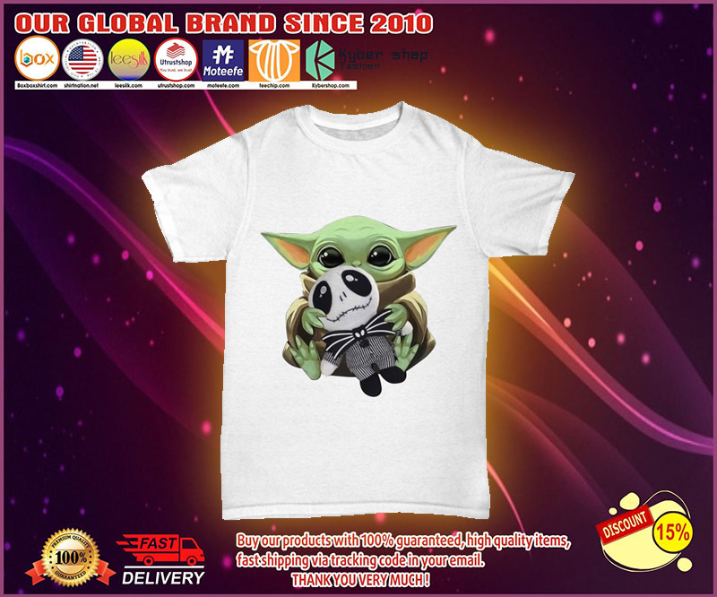 Baby Yoda hug Jack Skellington shirt 7 Baby Yoda hug Jack Skellington shirt