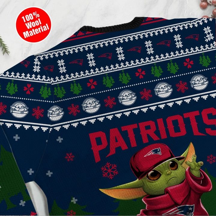 Baby Yoda love New England Patriots ugly sweater 4