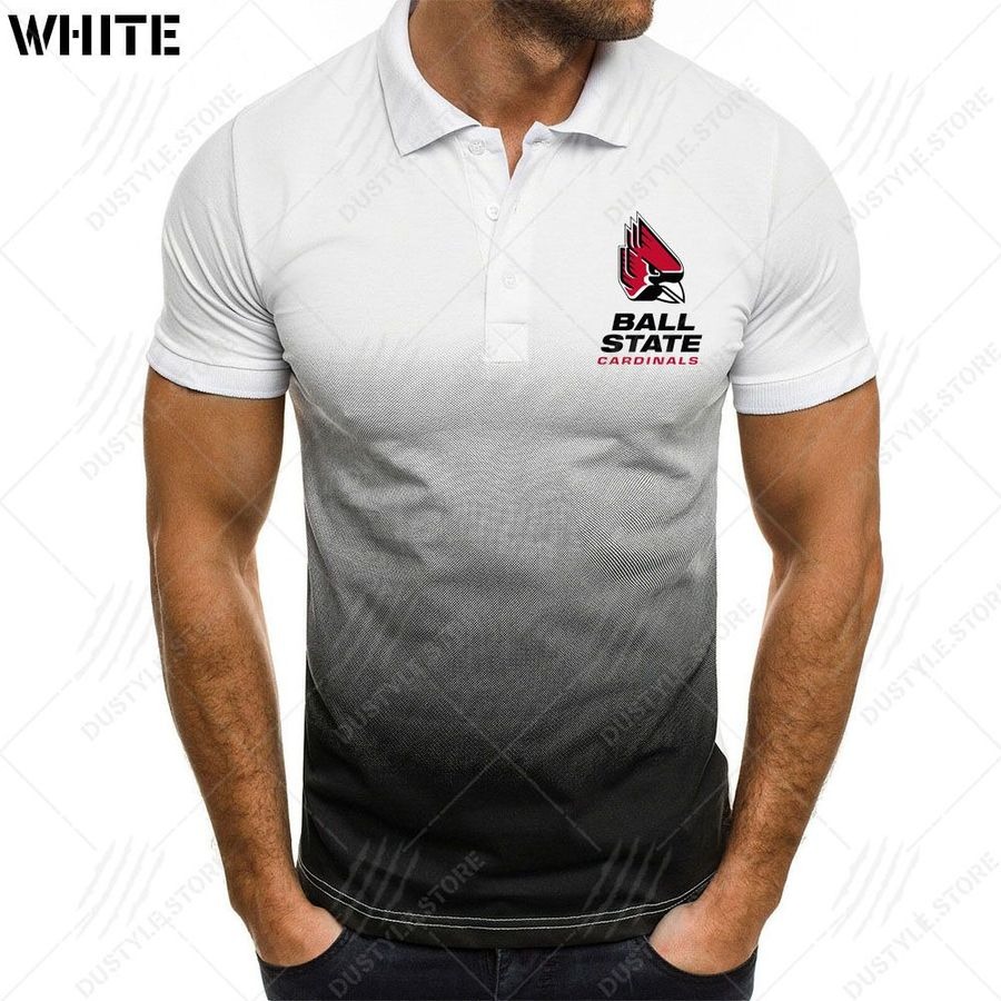 Ball State Cardinals football men gradient polo shirt