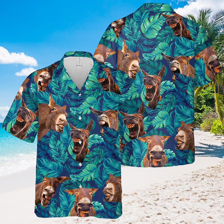 Beautiful Donkey Tropical Pattern Premium Hawaiian Shirt 1